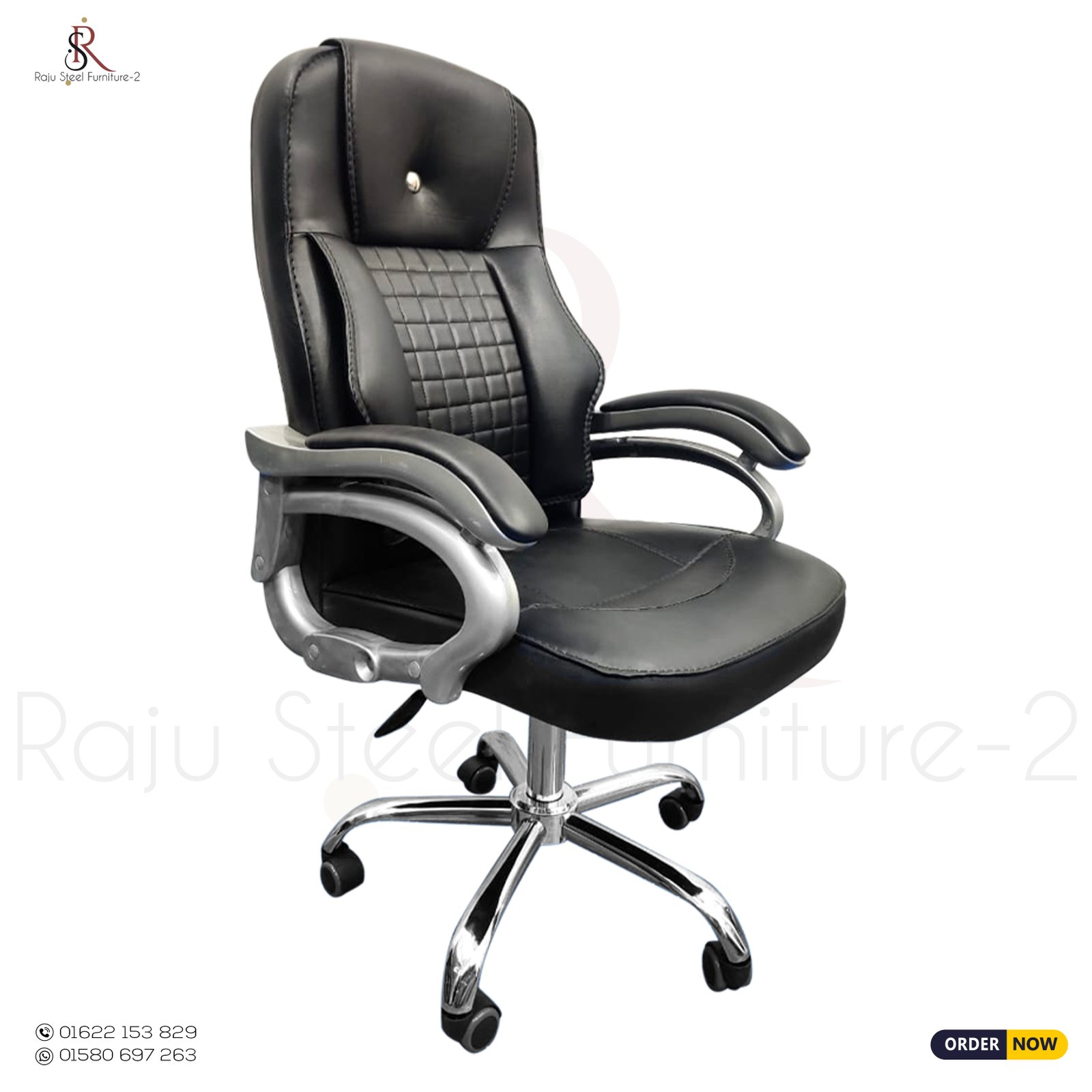 ​🪑 Premium Boss Office Chair – Model: RS-09 (SS Base) | Size: L